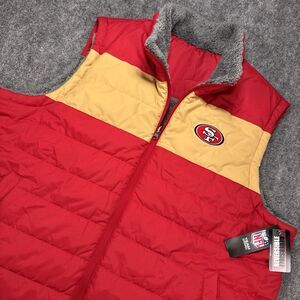 NWT NFL Team Apparel San Francisco 49ers Reversible Puffer Vest Sherpa GIII 3XL
